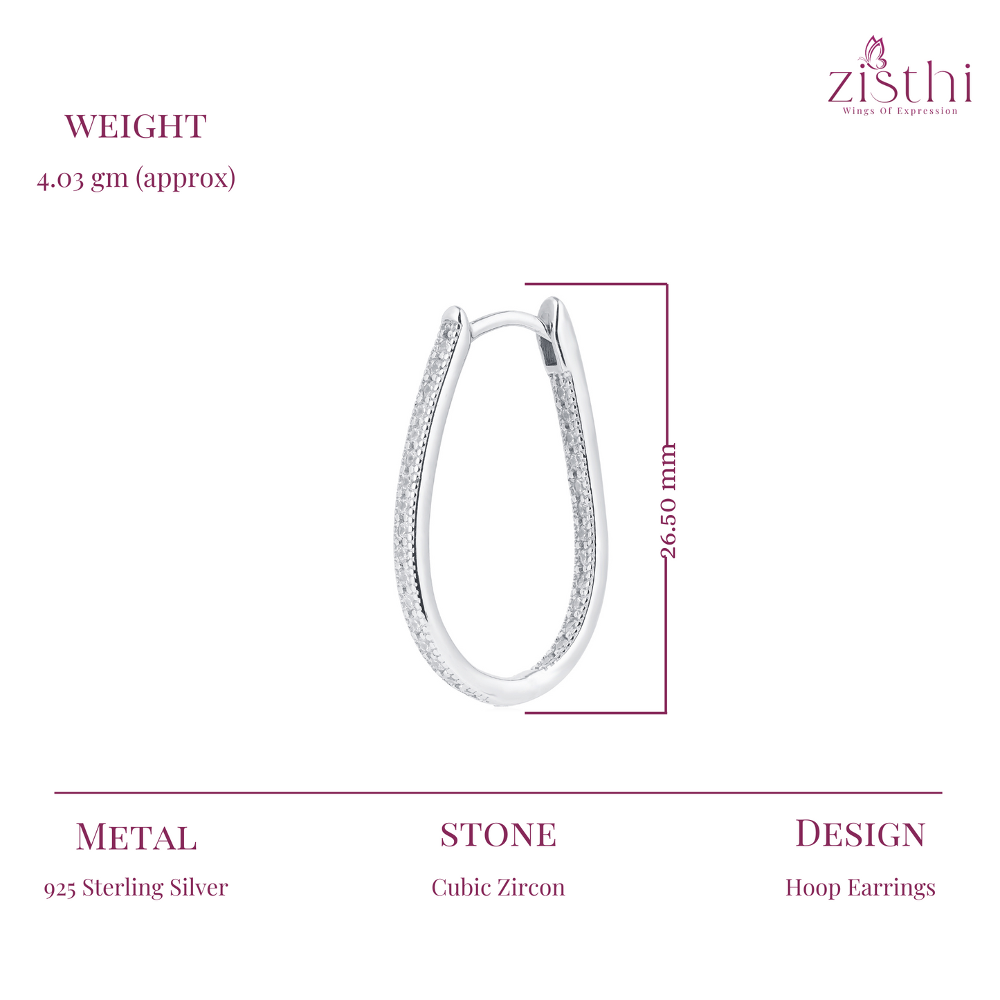 Silver Hugging Earring