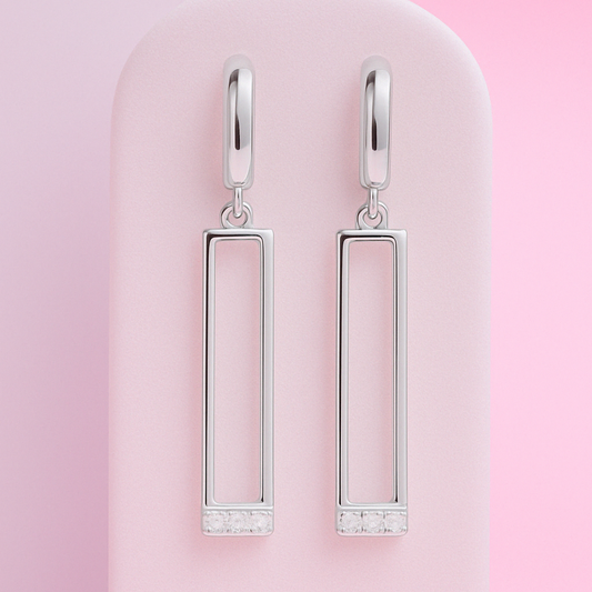 Silver Geometric Earring