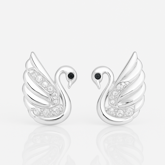 Shining Swan Silver Stud