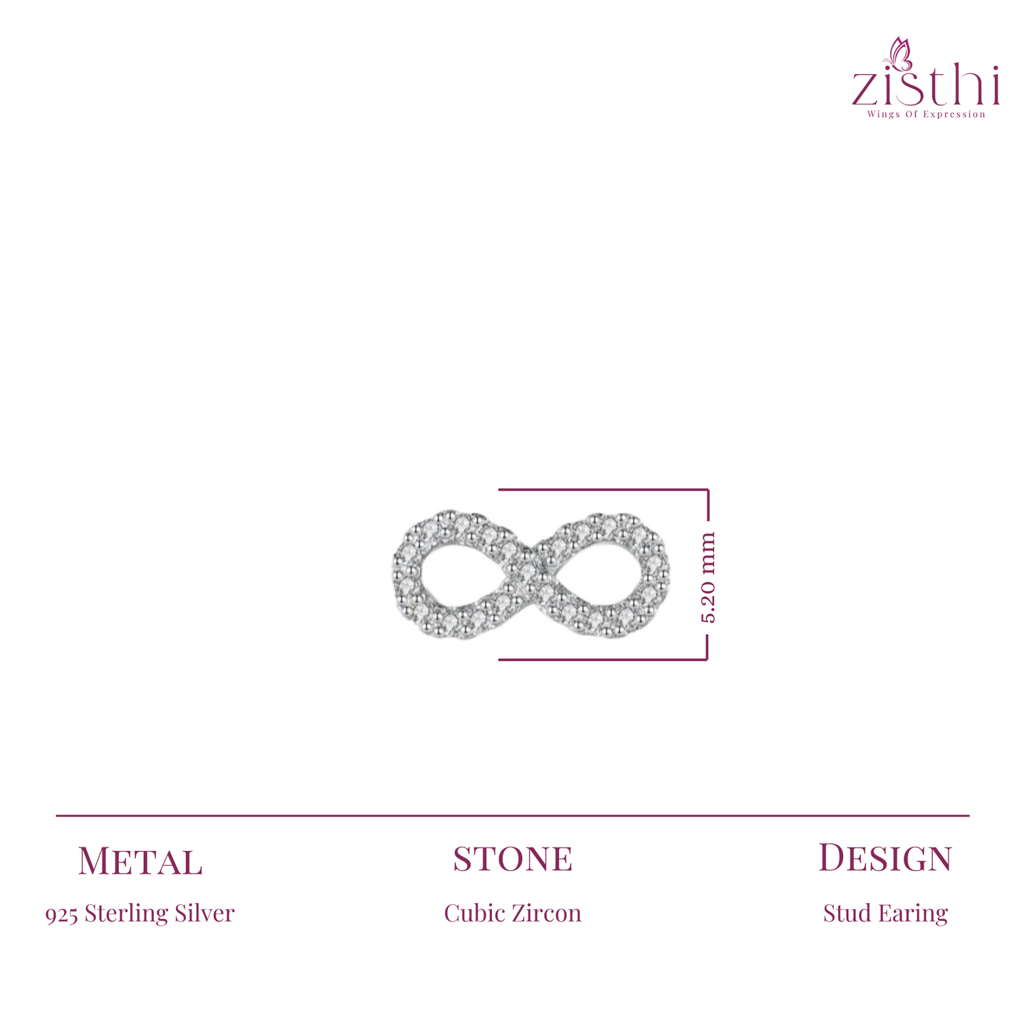 Infinity Zircon Earring