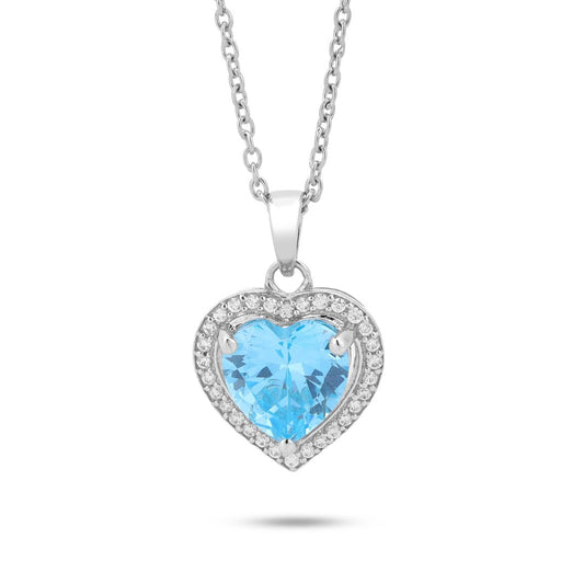 Heart of Ocean Blue Pendant Necklace