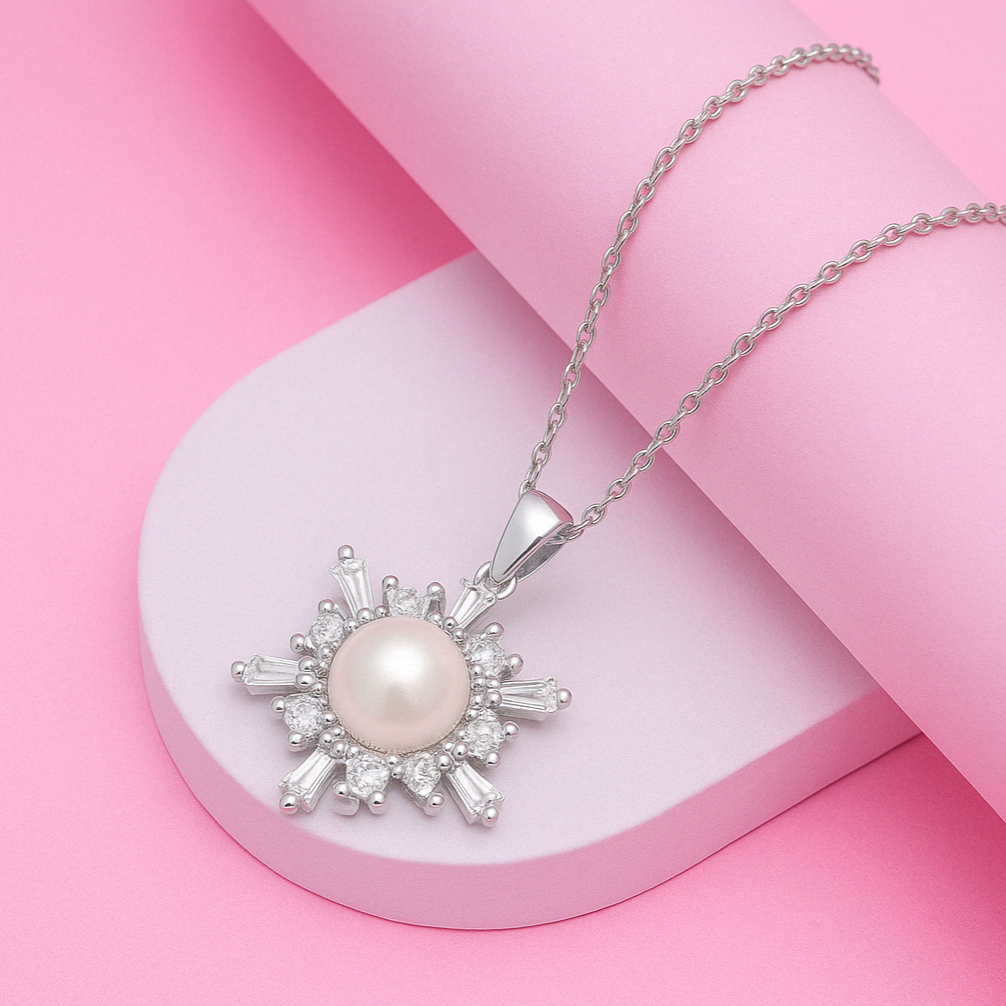 Pearl Bloom Silver Pendant