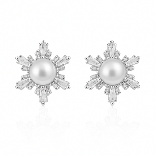 Pearl Bloom Silver Earring