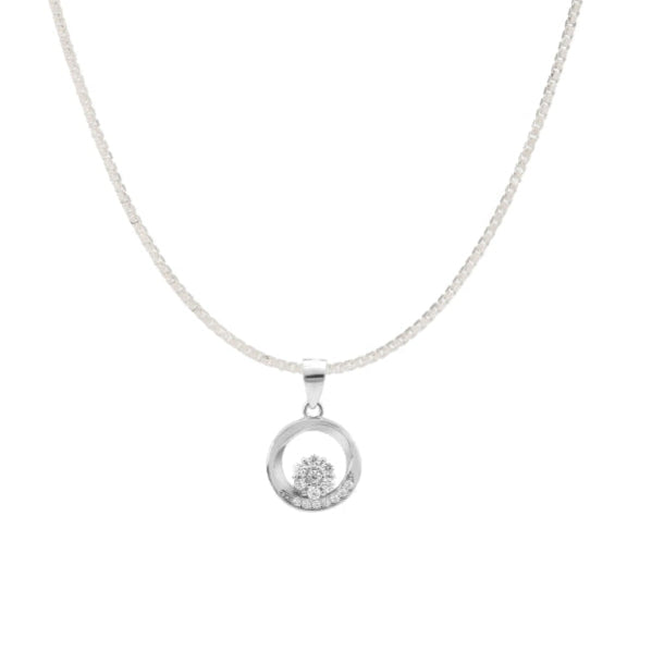 Cubic Zircon Flower Pendant