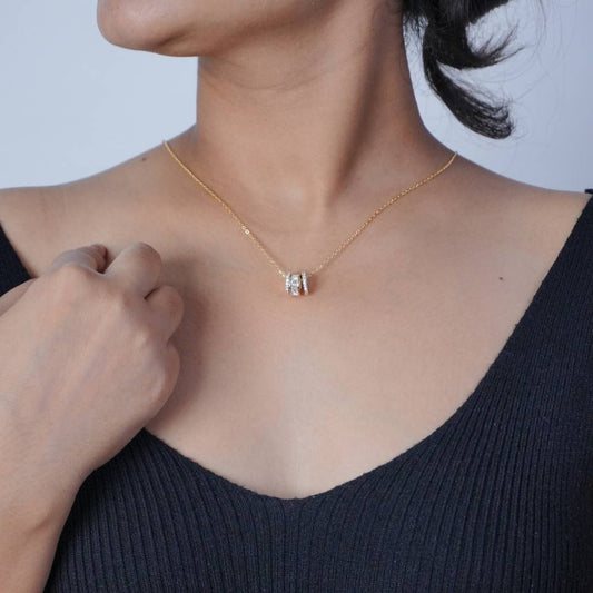 Rose Gold Circle Of Life Silver Necklace