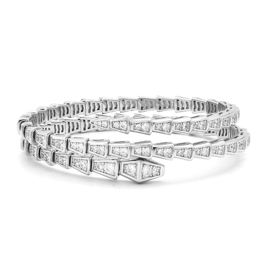 Serpent Silver Bangle
