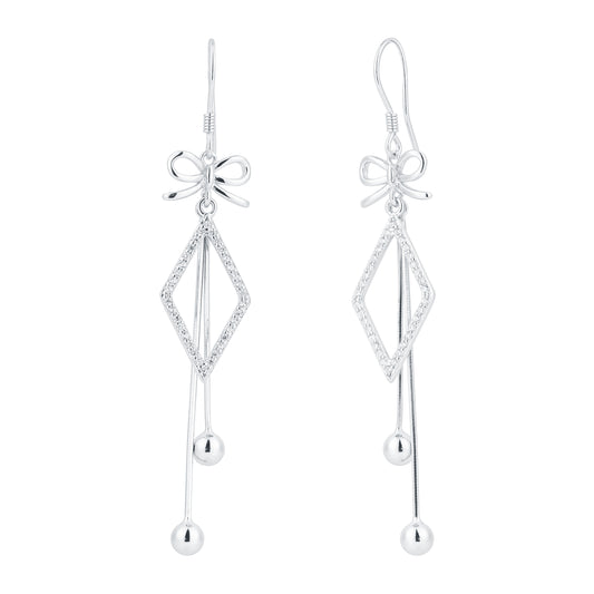 Bow Dangler Silver Earring