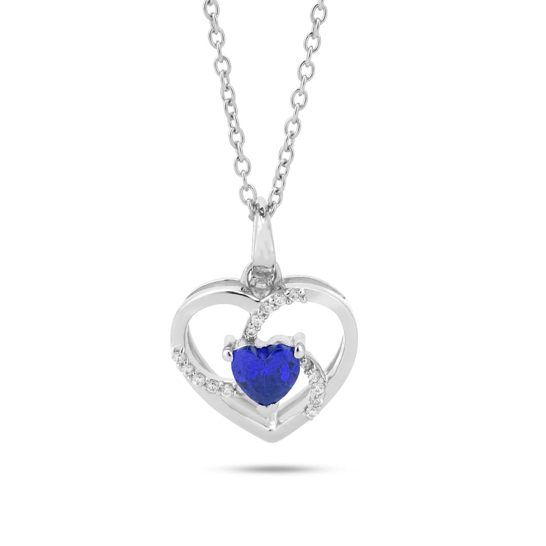 Heart-Shaped Pendant & Necklace In 925 Sterling Silver