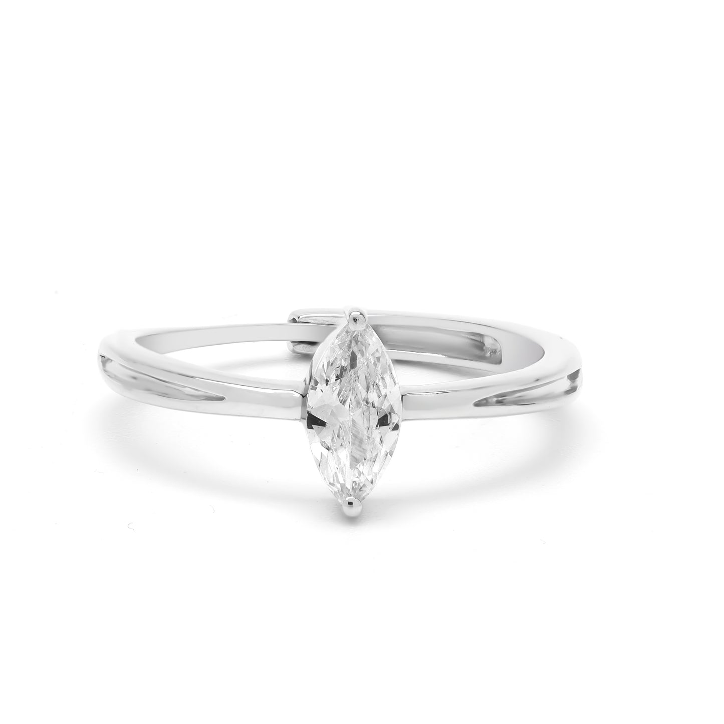 Classic Solitaire Adjustable 925 Silver Ring