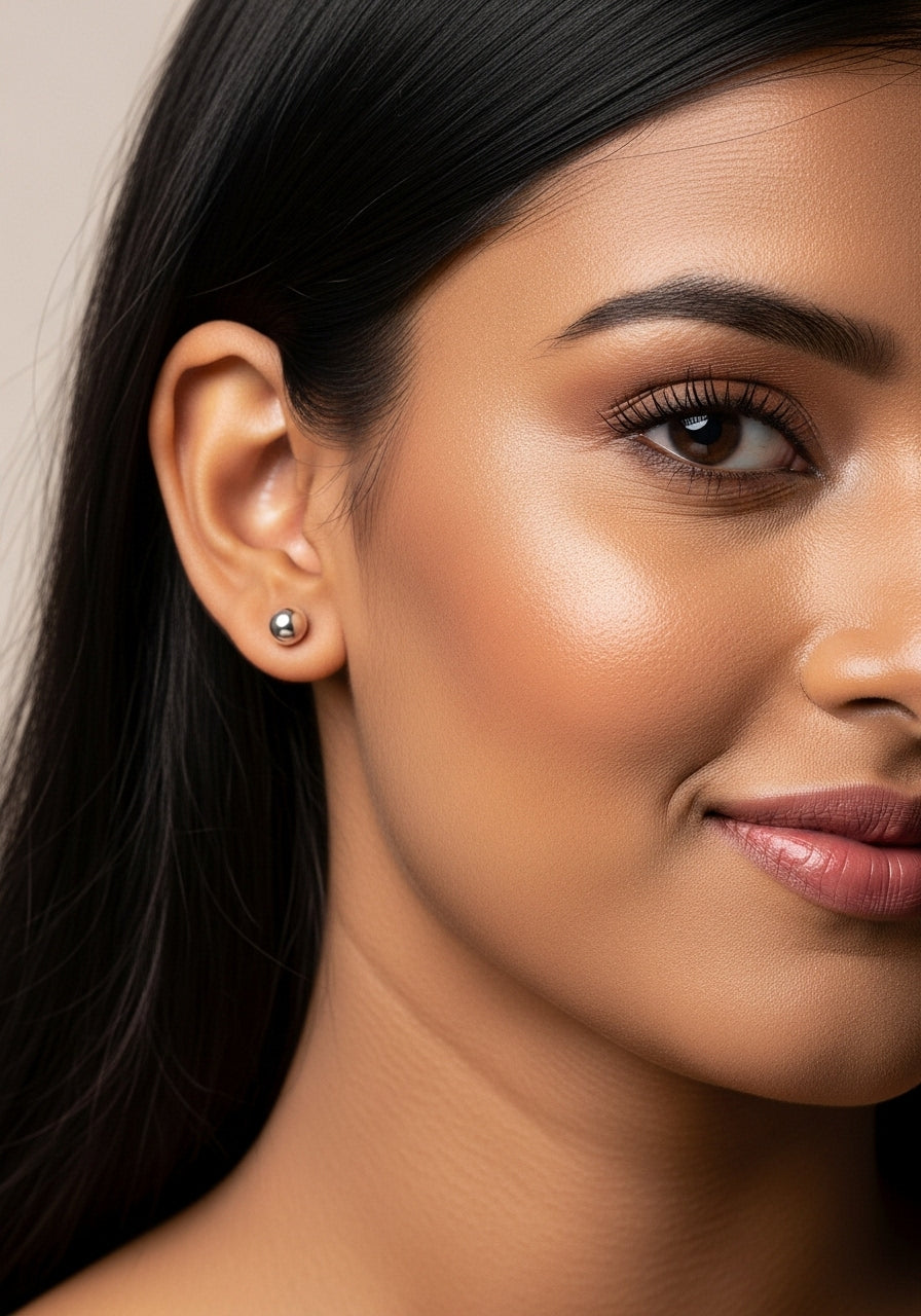 Round Ball Earrings 6 mm