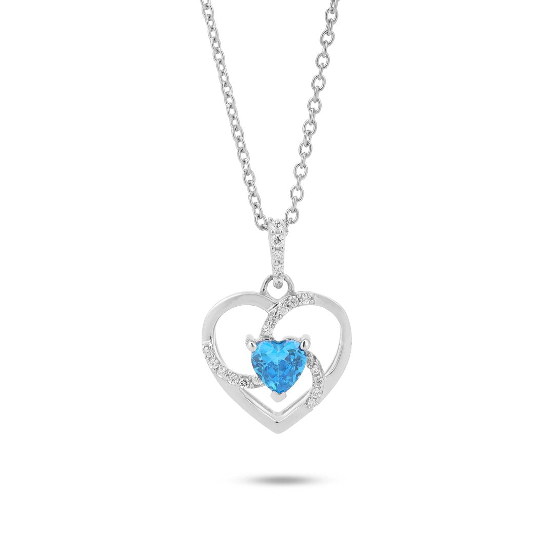 Heart-Shaped Pendant & Necklace In 925 Sterling Silver