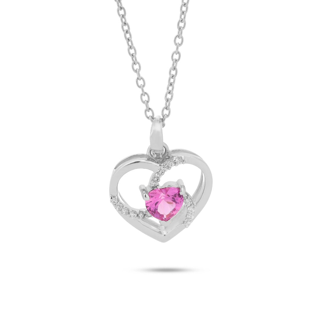 Heart-Shaped Pendant & Necklace In 925 Sterling Silver