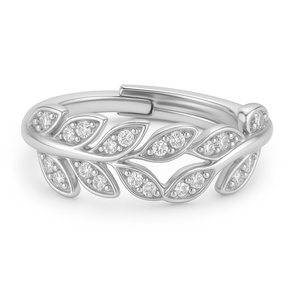 Designer Leaf Adjustable 925 Sterling Silver Ring