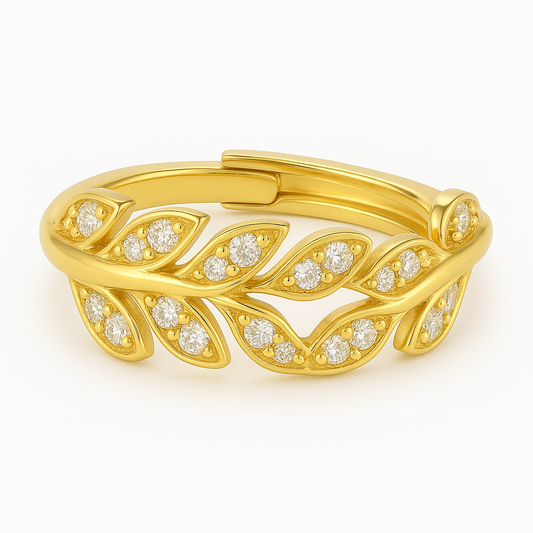 Designer Leaf Adjustable 925 Sterling Silver Ring