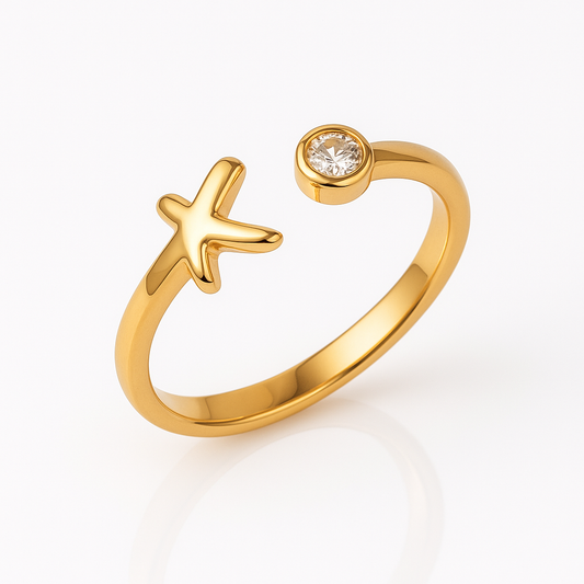 X O Kiss Love Ring in Sterling Silver