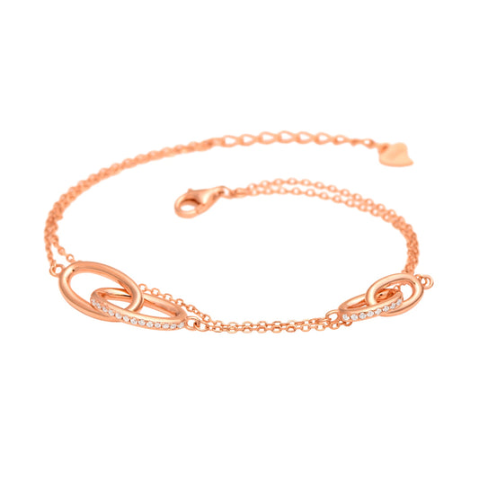 Linking Layering Adjustable Bracelet In 925 Sterling Silver