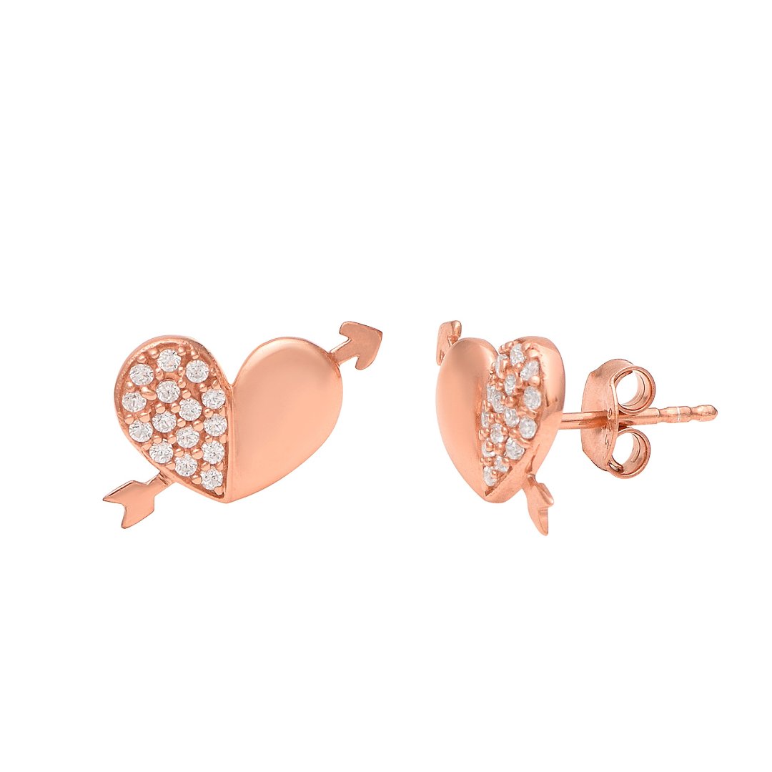 Love Pair Stud Earrings In 925 Sterling Silver