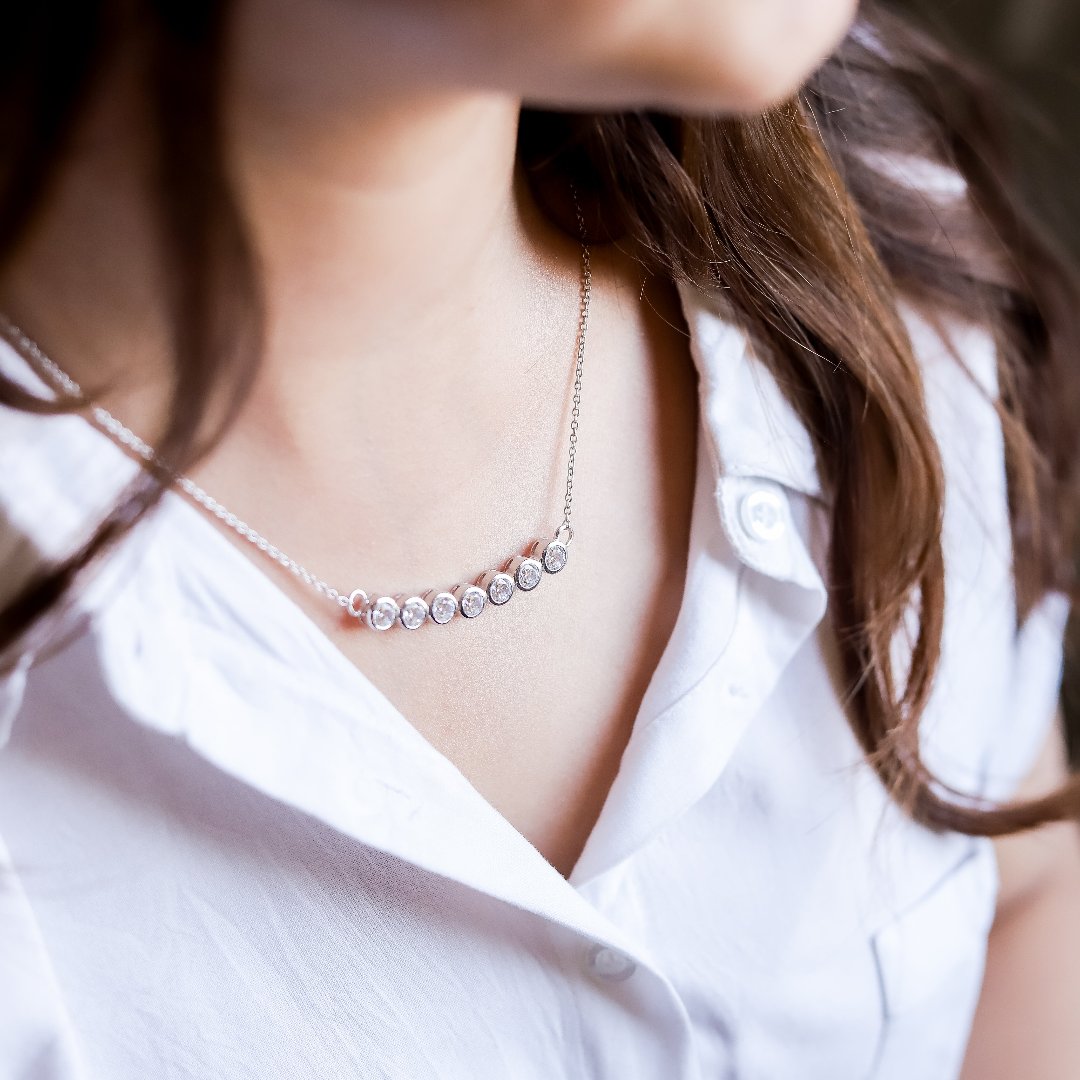 Elegant Bubble Design Necklace, 18+3" inch