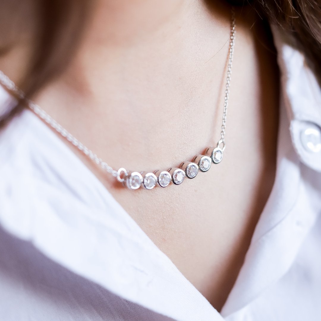 Elegant Bubble Design Necklace, 18+3" inch