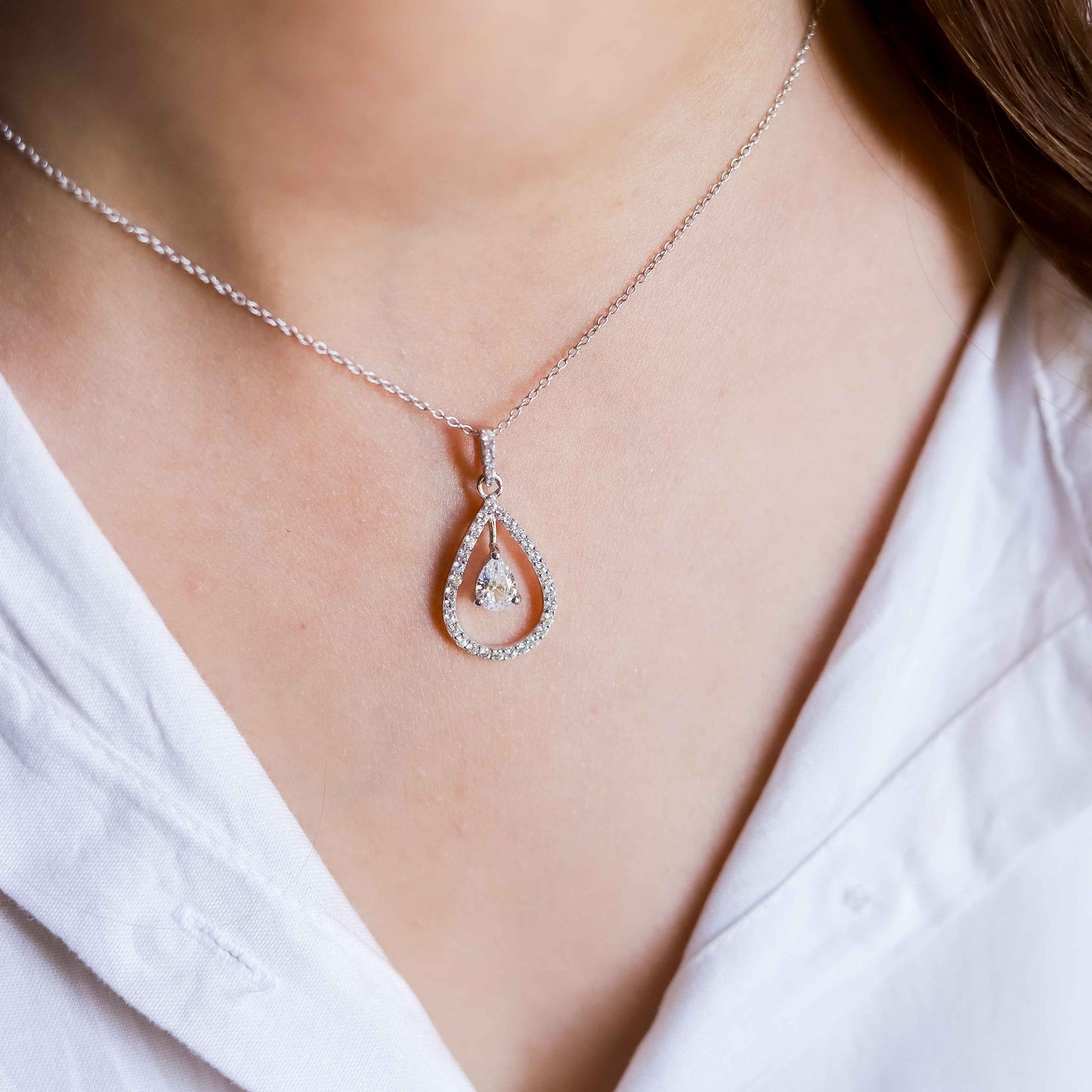 Teardrop Zircon Pendant
