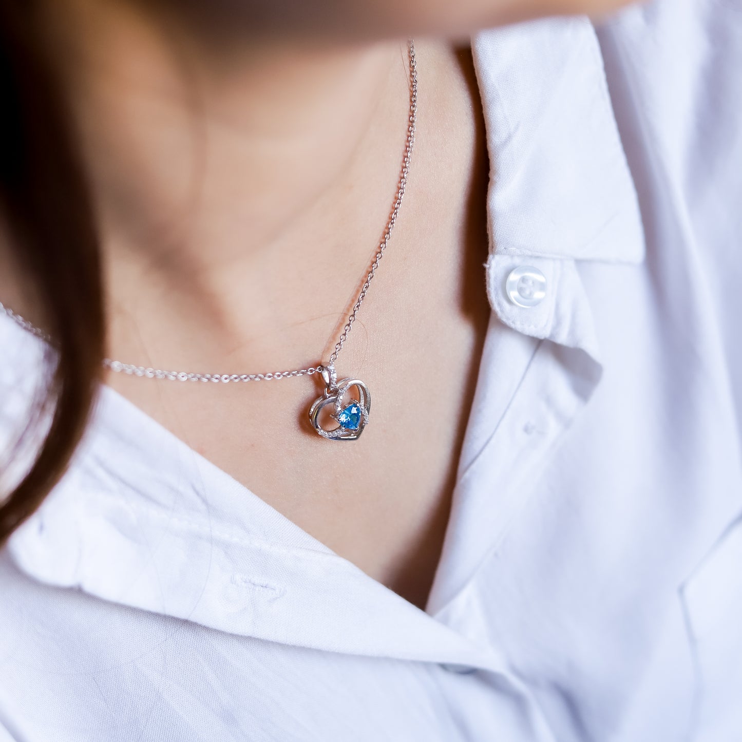 Heart-Shaped Pendant & Necklace In 925 Sterling Silver