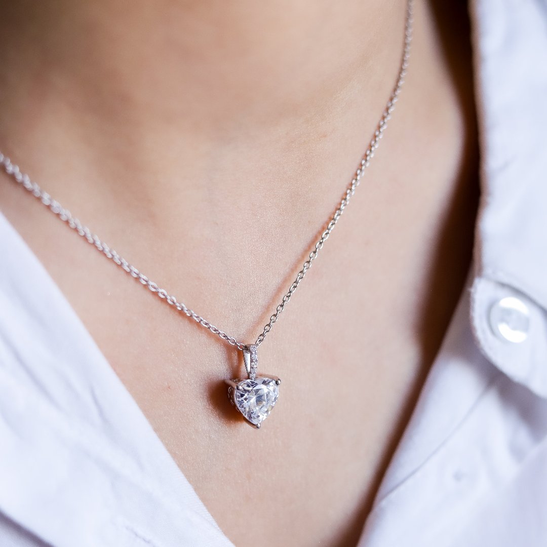 Heart Necklace Pendant 925 Sterling Silver