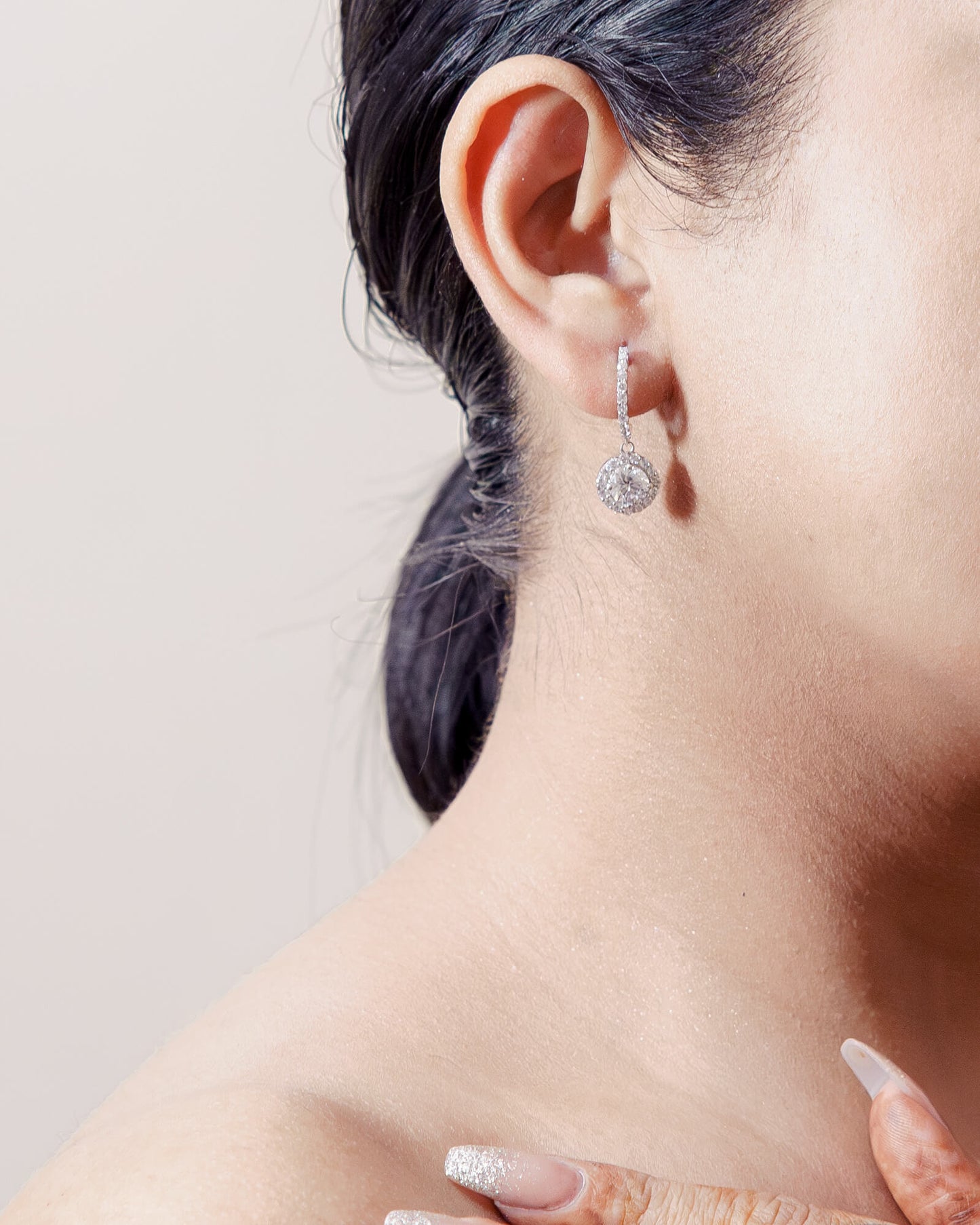 Cubic Zircon Drop Earrings In 925 Sterling Silver