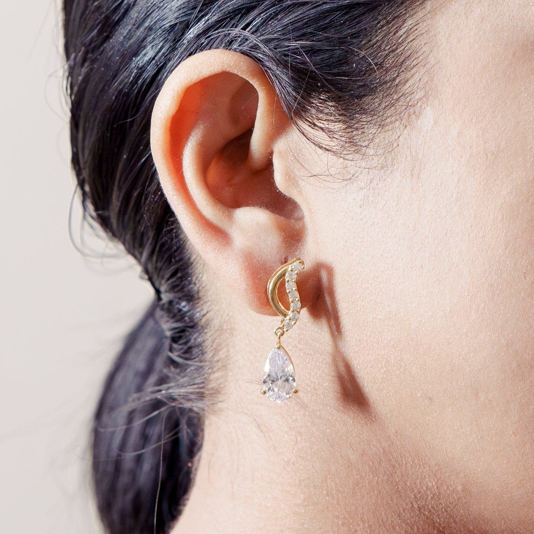 Ocean Wave Earrings 925 Sterling Silver