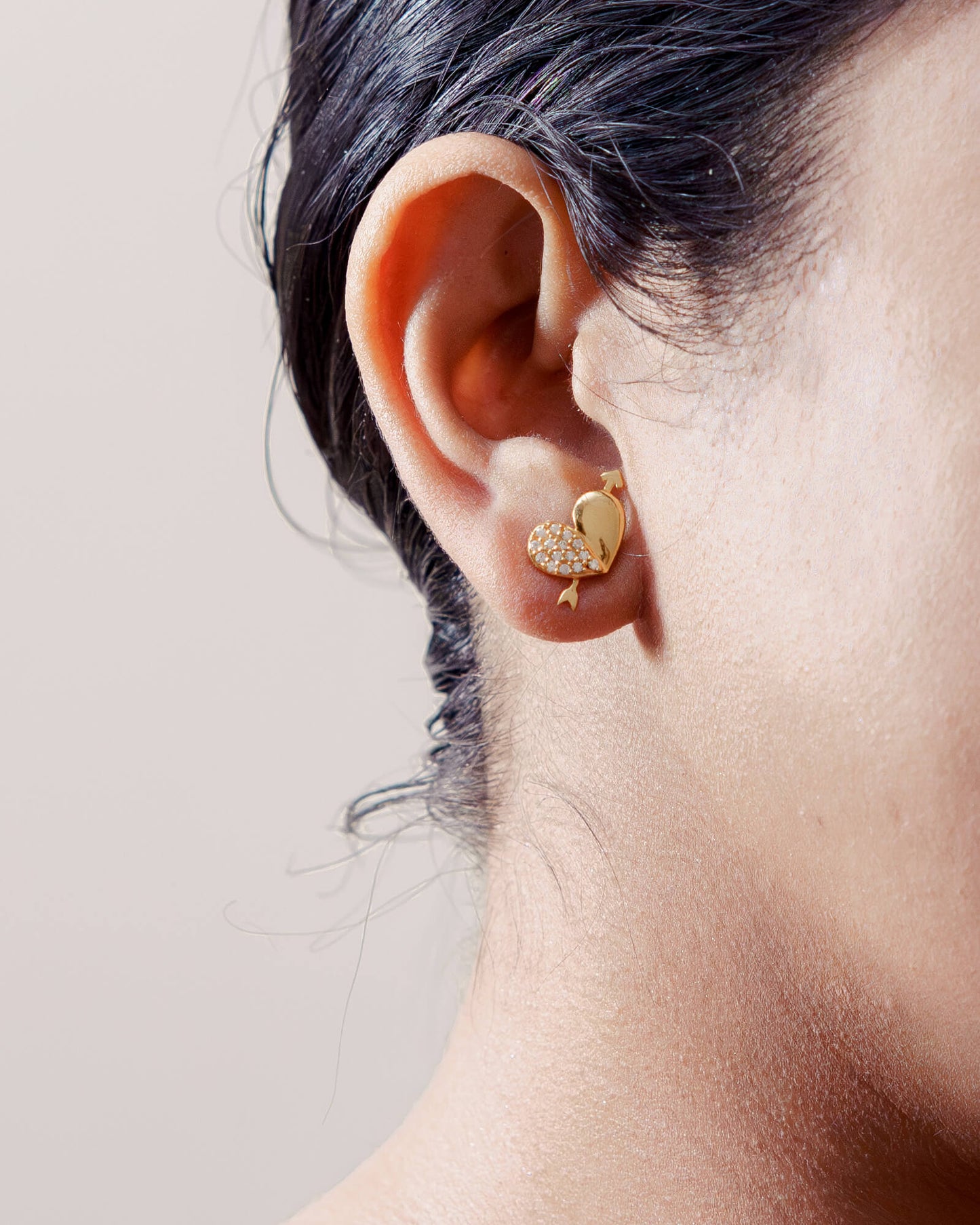 Love Pair Stud Earrings In 925 Sterling Silver