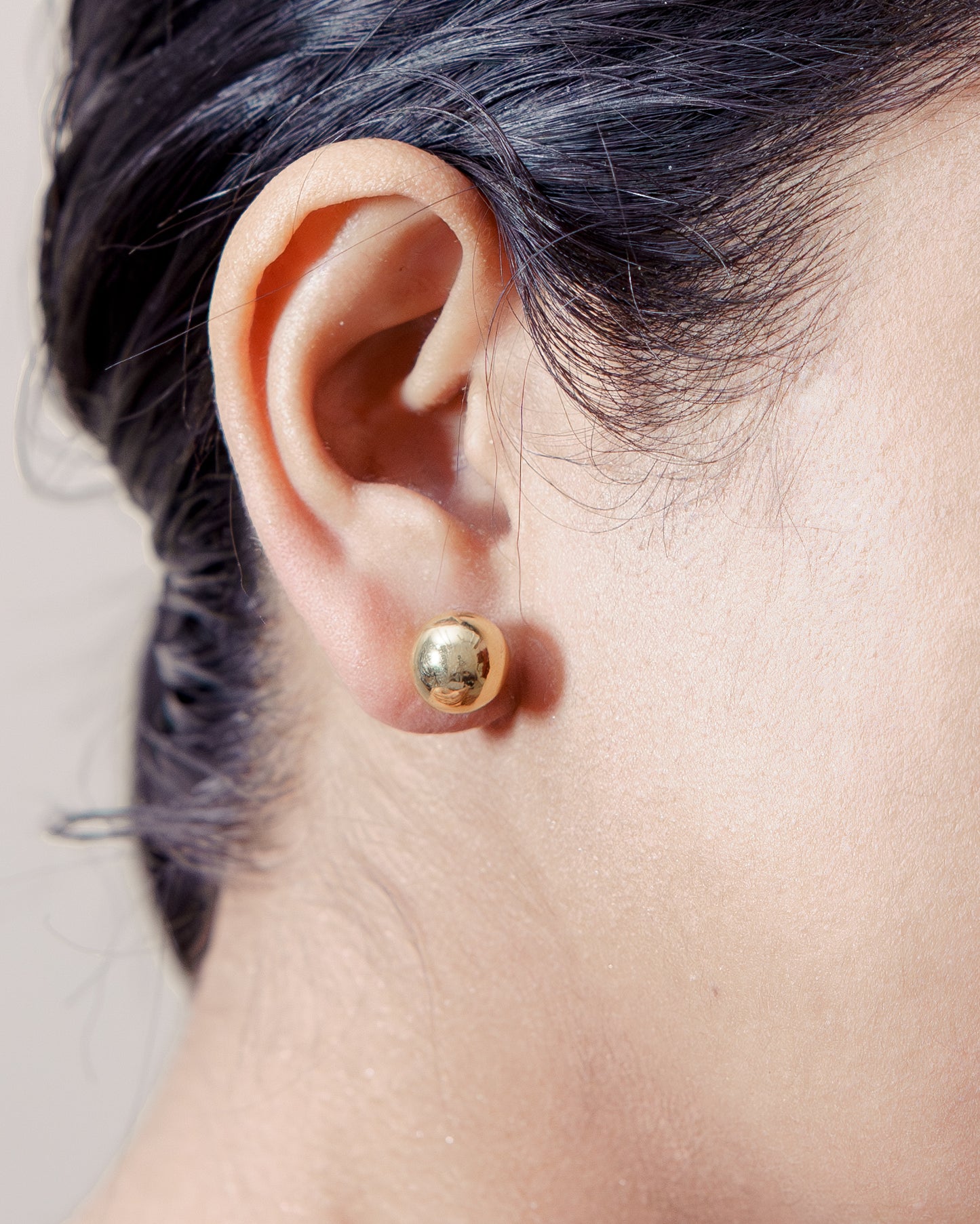 Round Ball Earrings 10 mm in 925 Sterling Silver