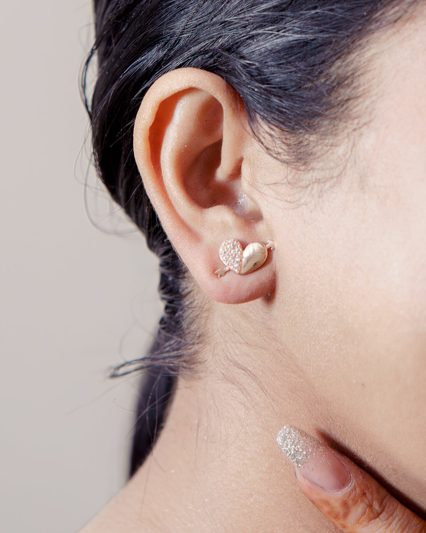 Love Pair Stud Earrings In 925 Sterling Silver