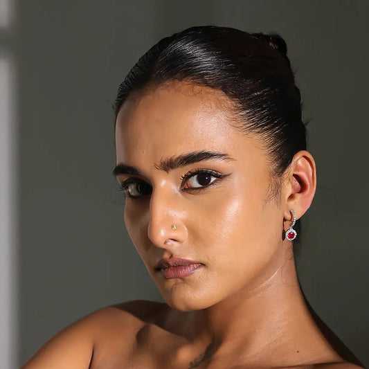 Cubic Zircon Drop Earrings In 925 Sterling Silver