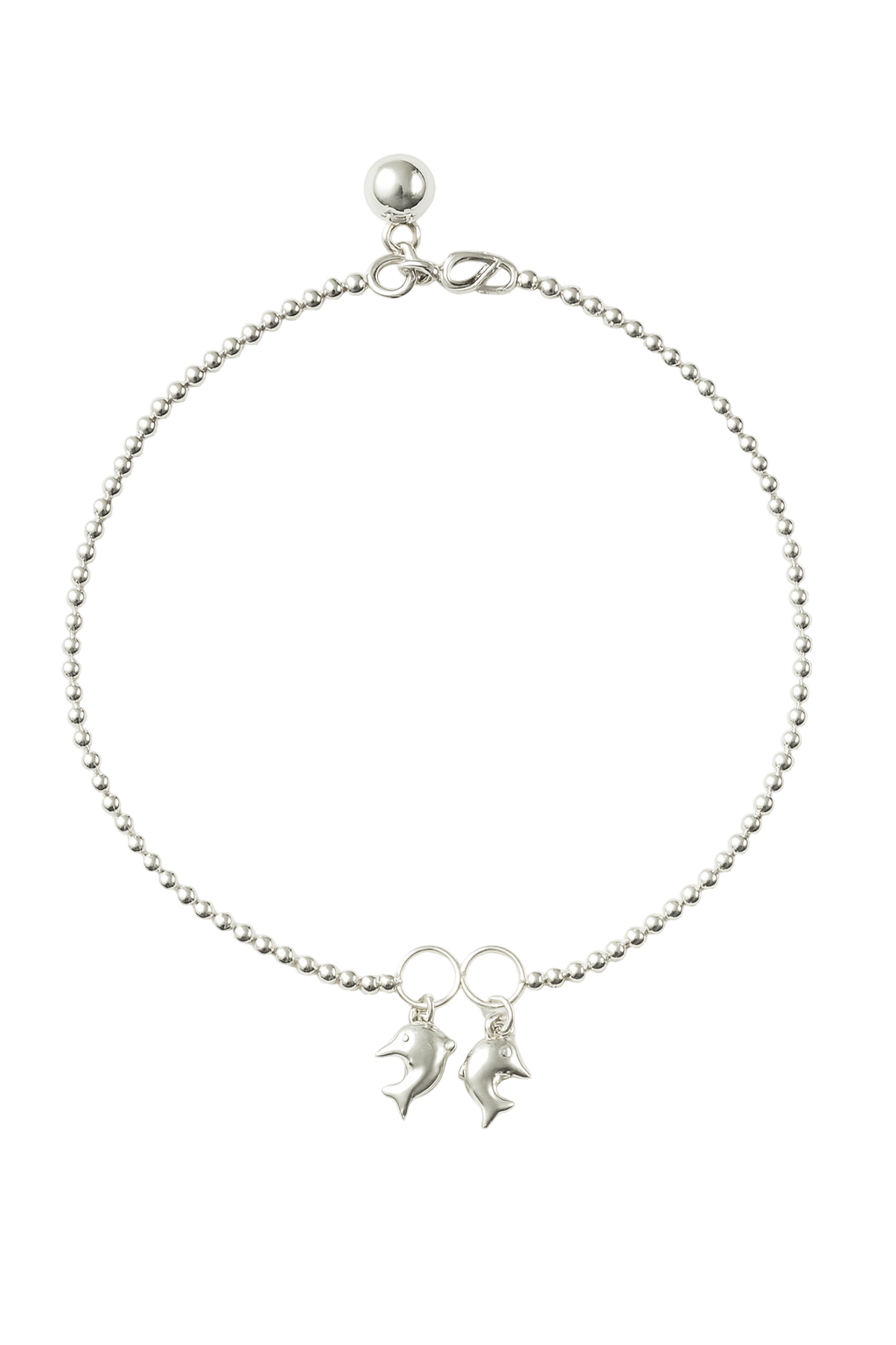 Trendy Dolphin Anklet in 10"inch 925 Sterling Silver