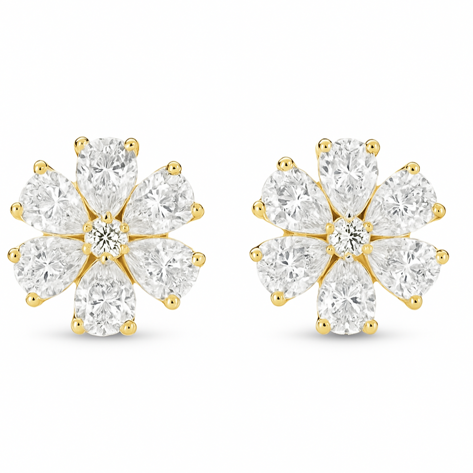 Sparkling Floral Studs Earrings