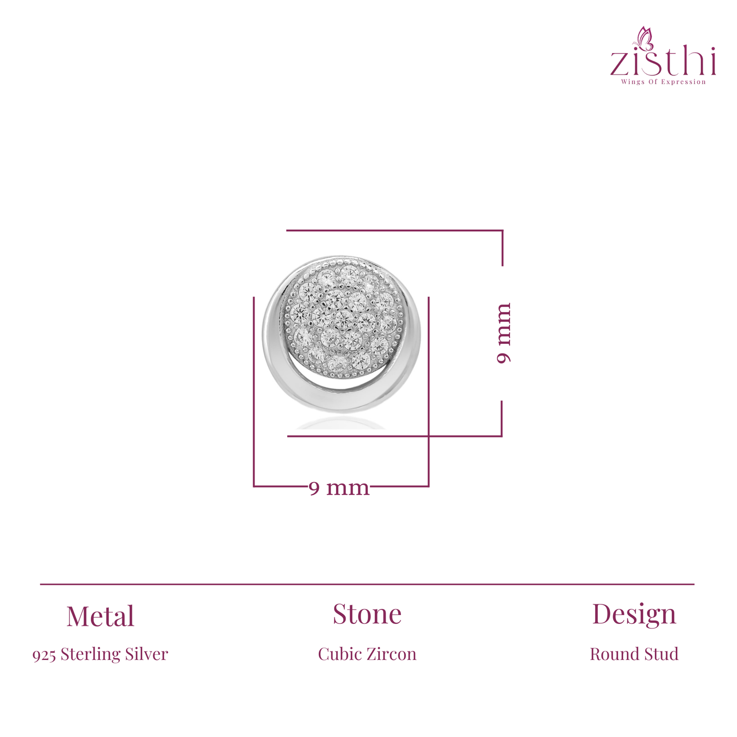 Micro Pave Round Earring