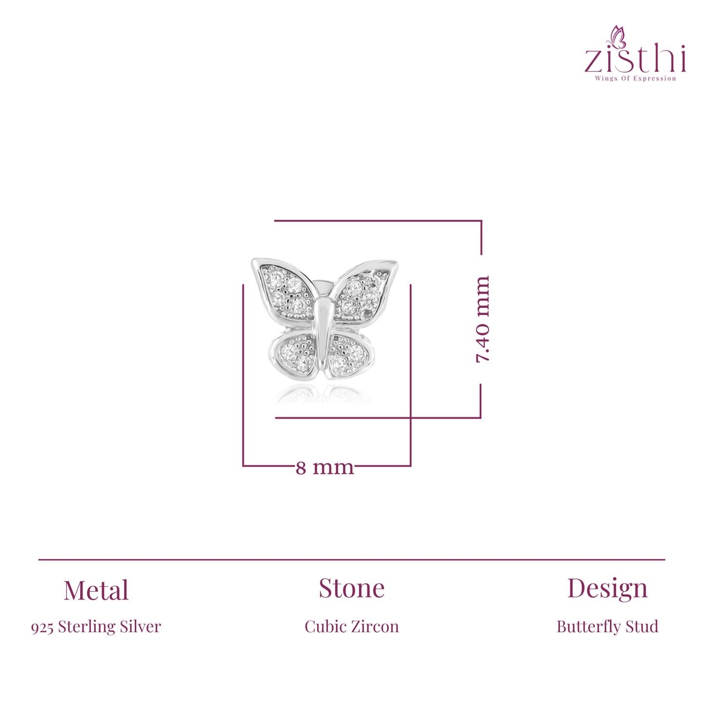 Butterly Cubic Zircon Earring