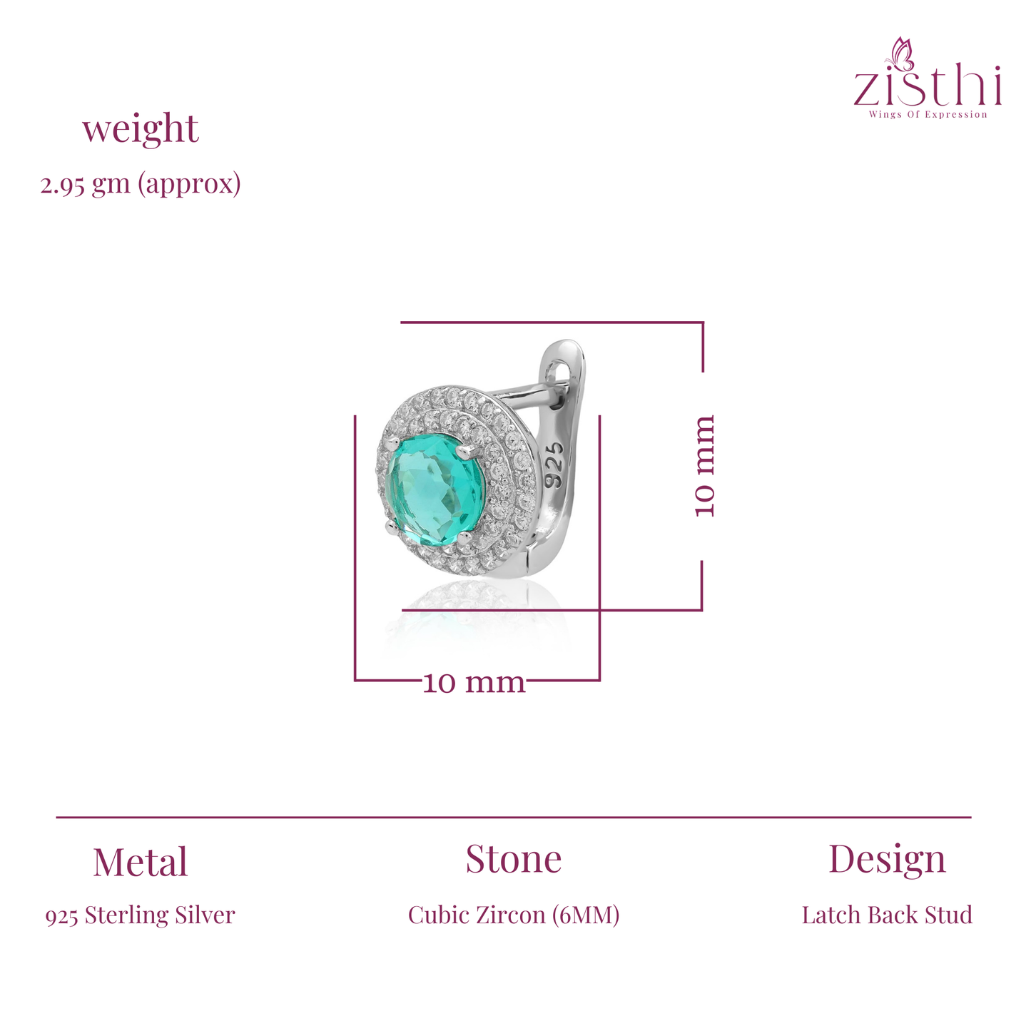 Simulated Diamond Paraiba Tourmaline Double Halo Earring