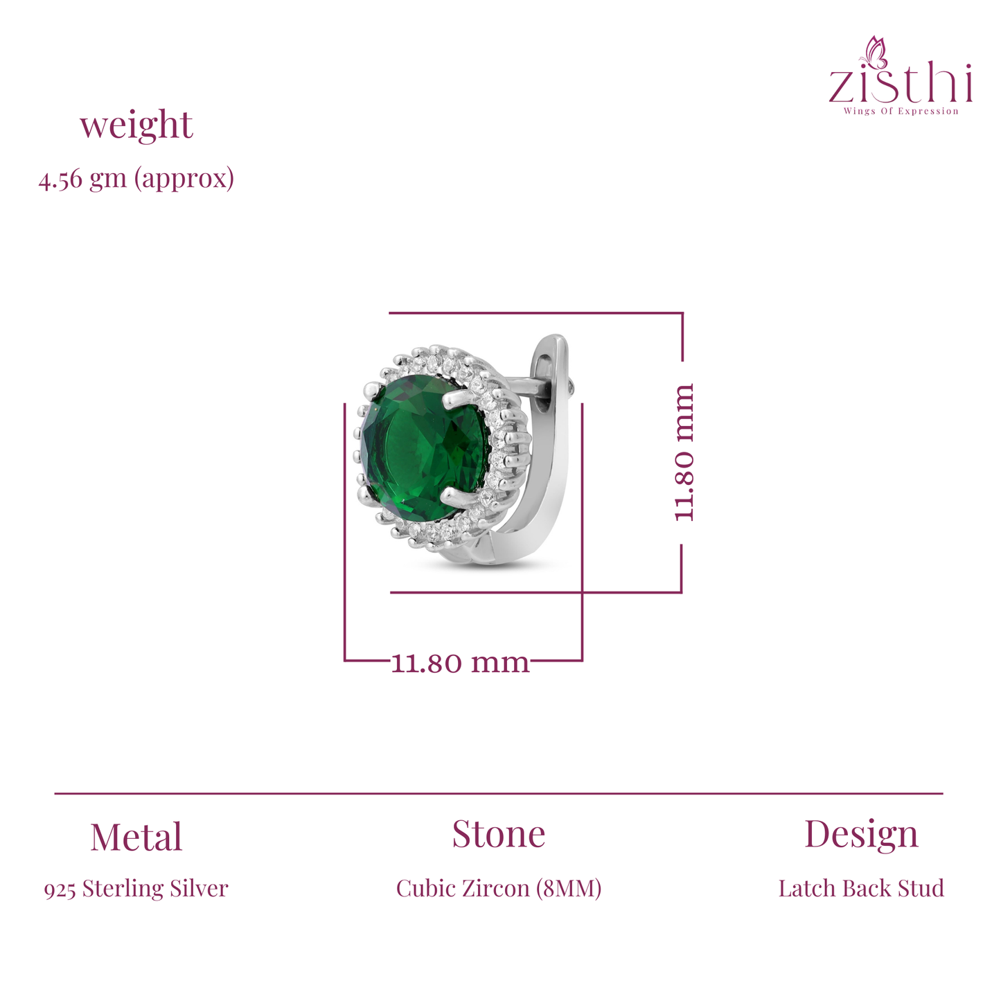 Simulated Halo Earrings 925 Sterling Silver