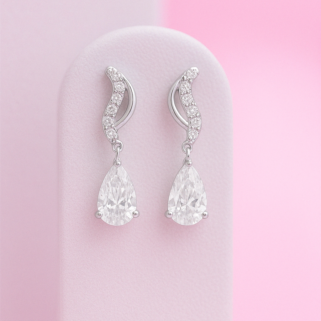 Ocean Wave Earrings 925 Sterling Silver
