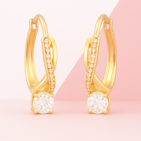 Twisted Hoop Earrings In 925 Sterling Silver