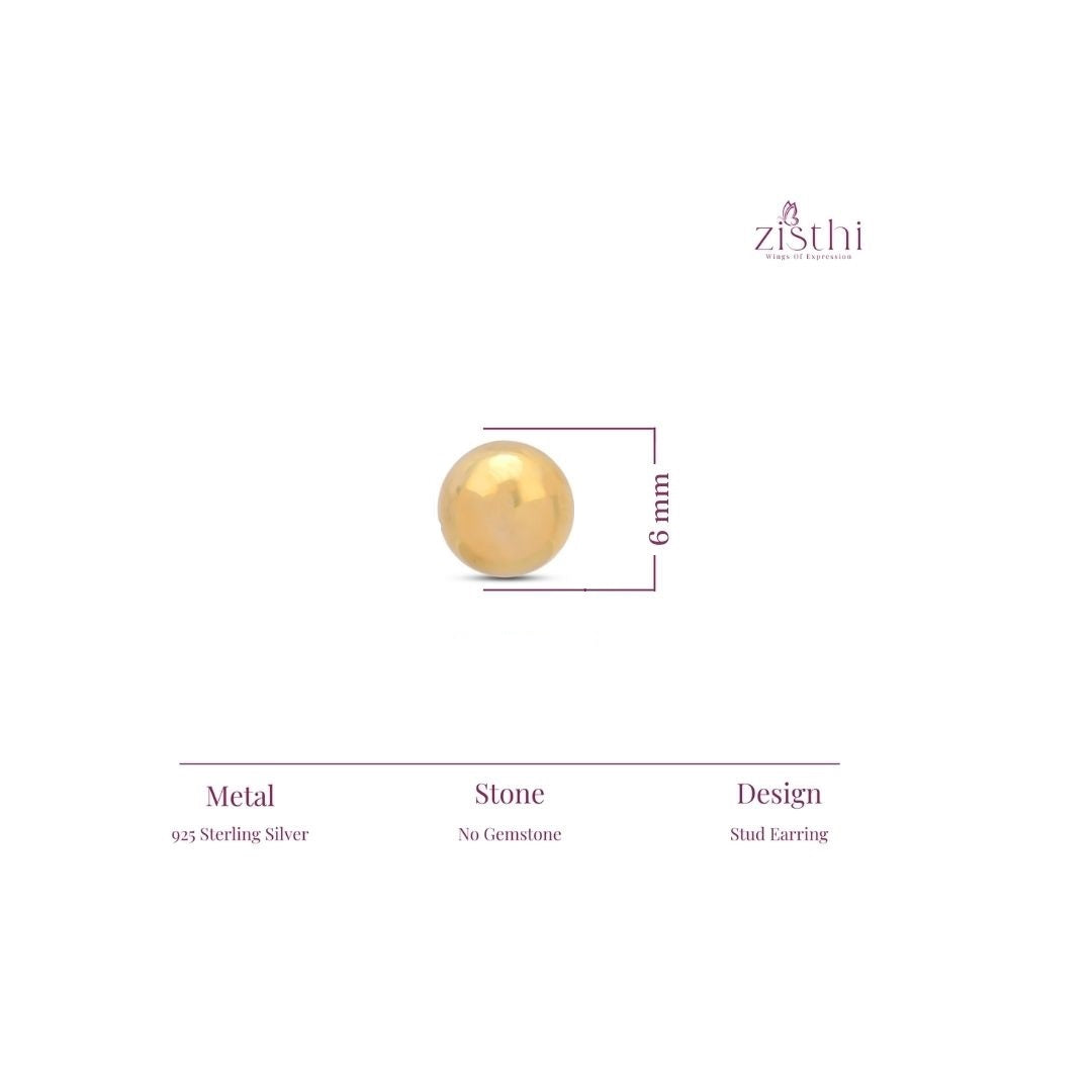 Round Ball Earrings 6 mm
