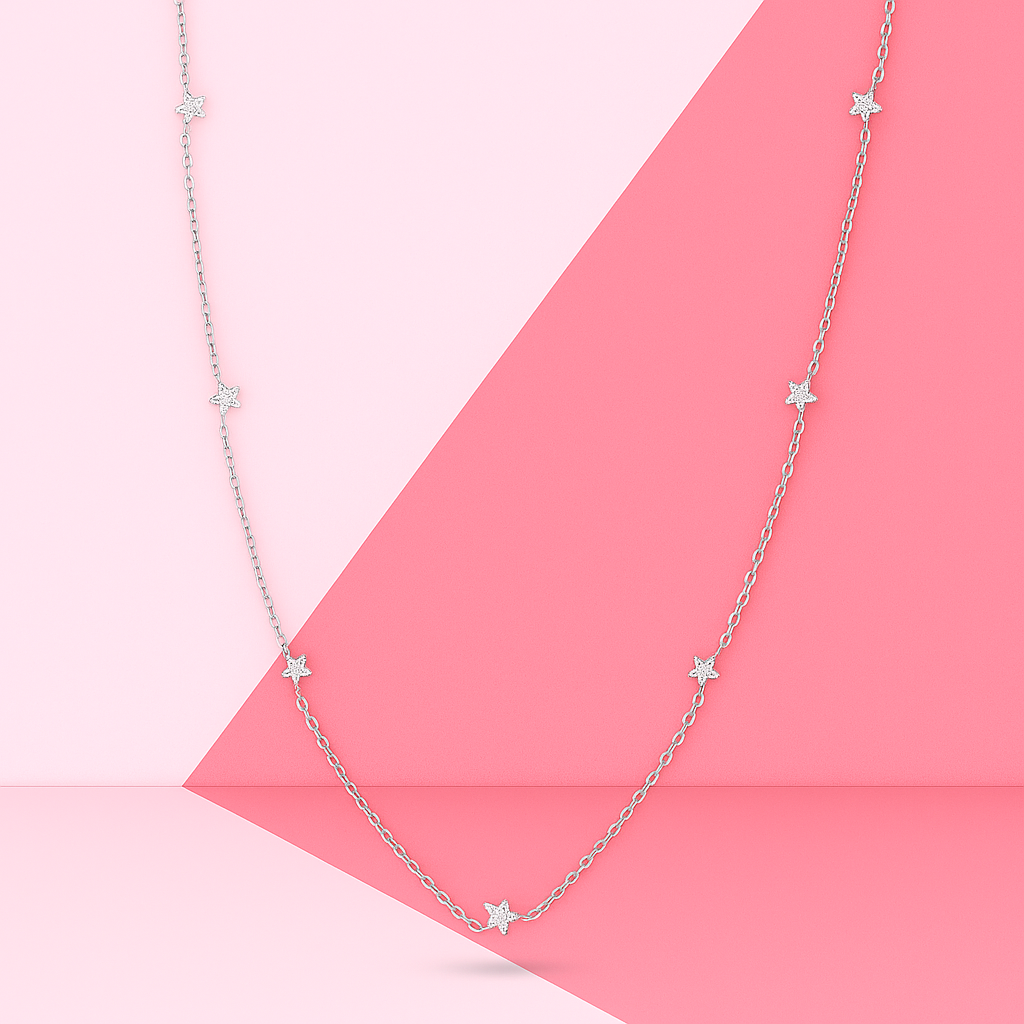 Star Map Necklace in Sterling Silver 18"+3" Inch