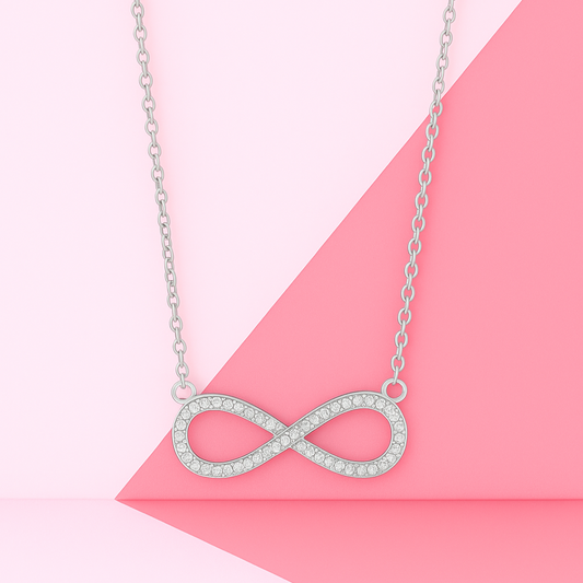 Endless Love Infinity Pendant Necklace 18+3" inch Chain
