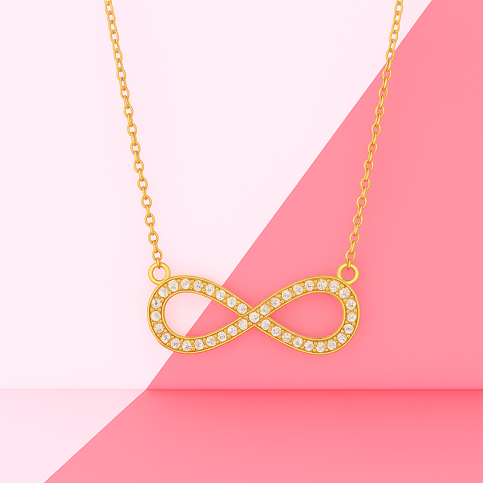 Endless Love Infinity Pendant Necklace 18+3" inch Chain