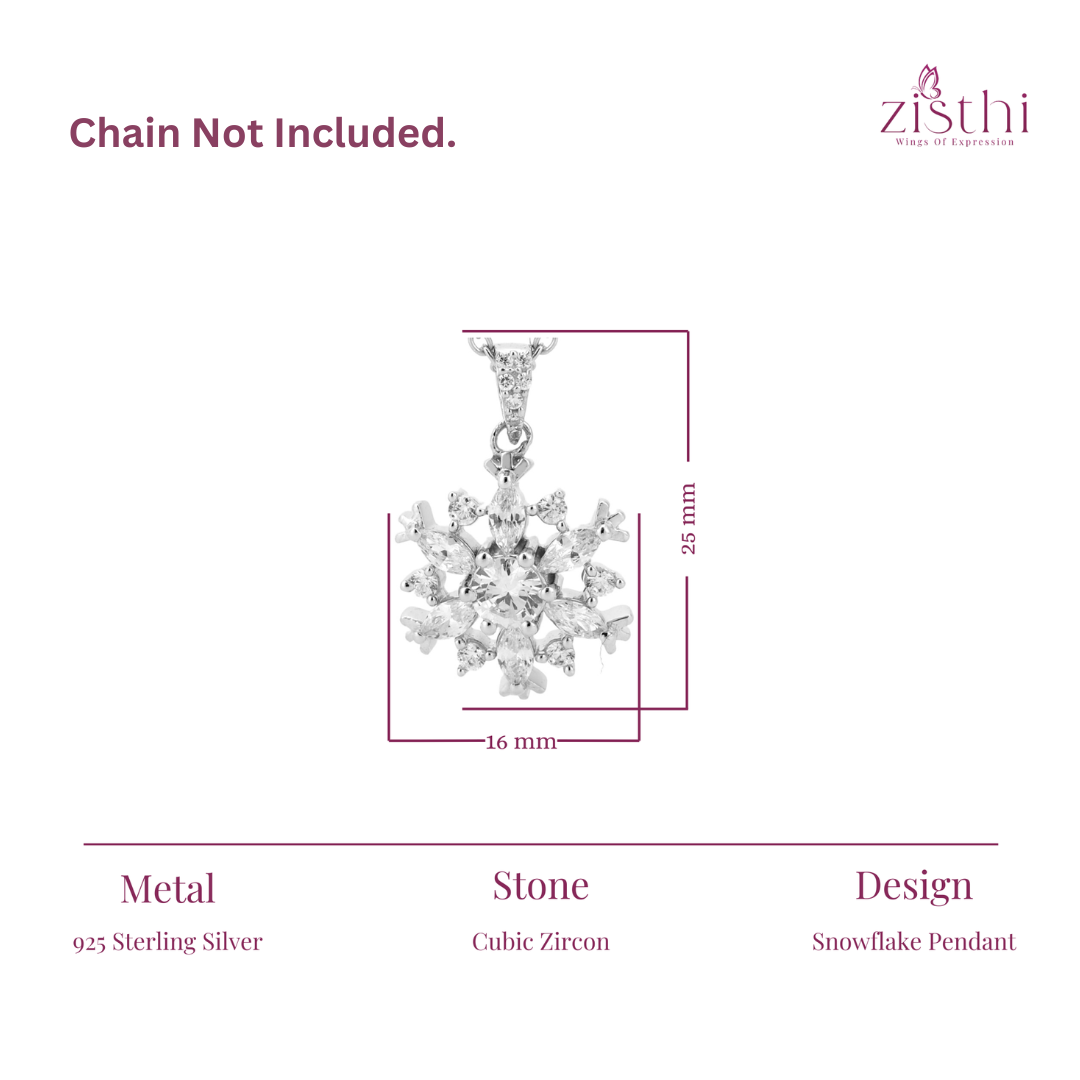 Snowflake Pendant 925 Sterling Silver