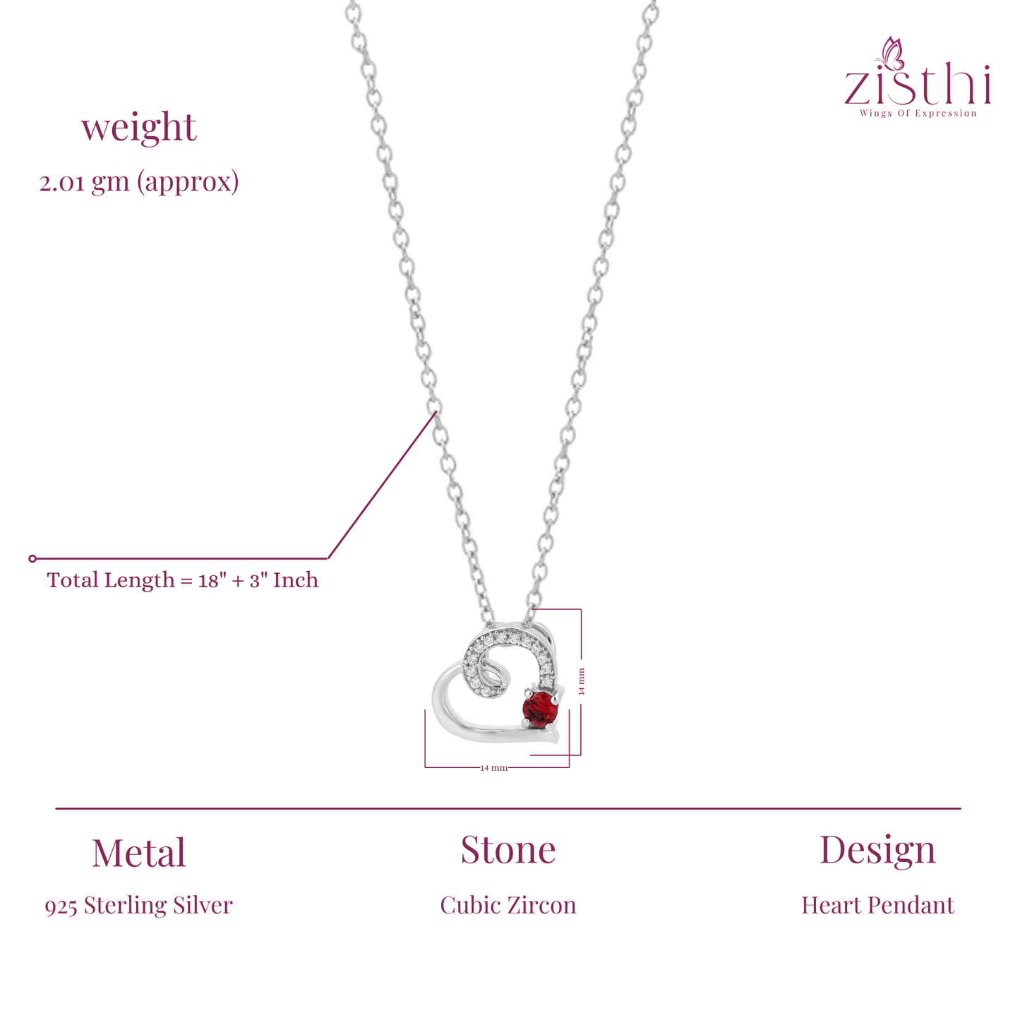 Romantic Heart Design Pendant