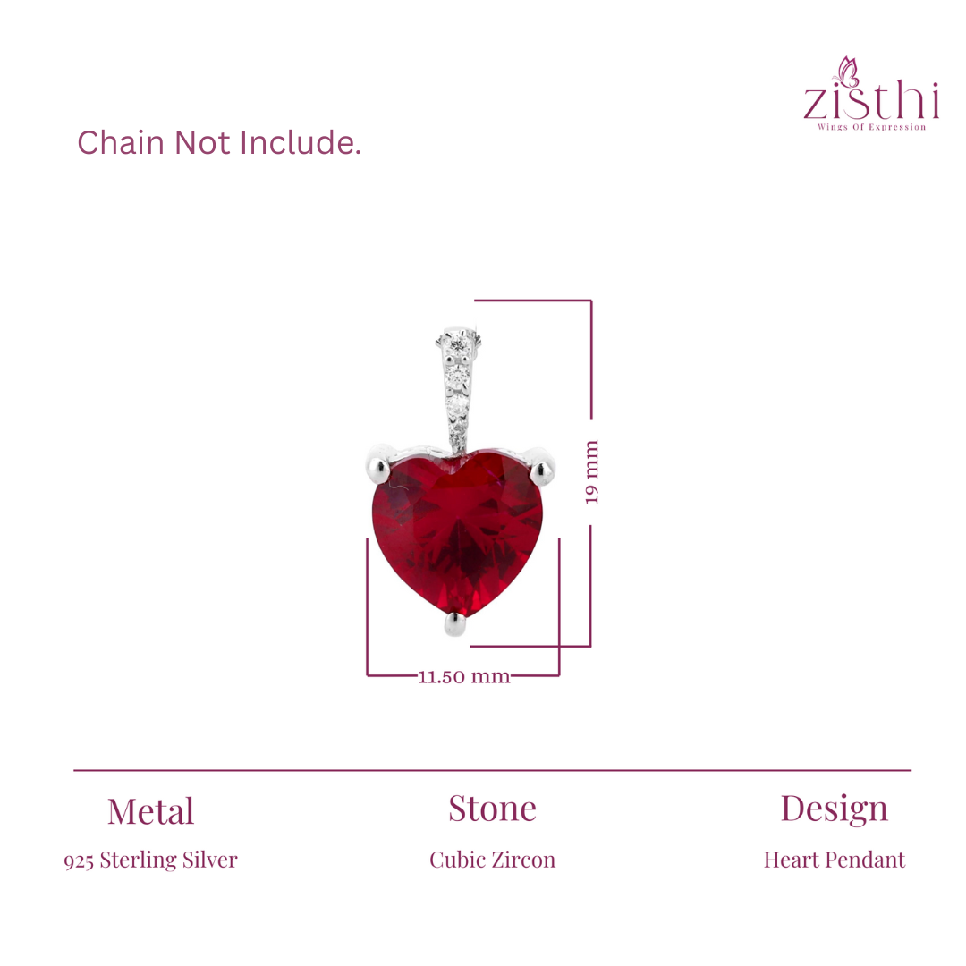 Heart Necklace Pendant 925 Sterling Silver