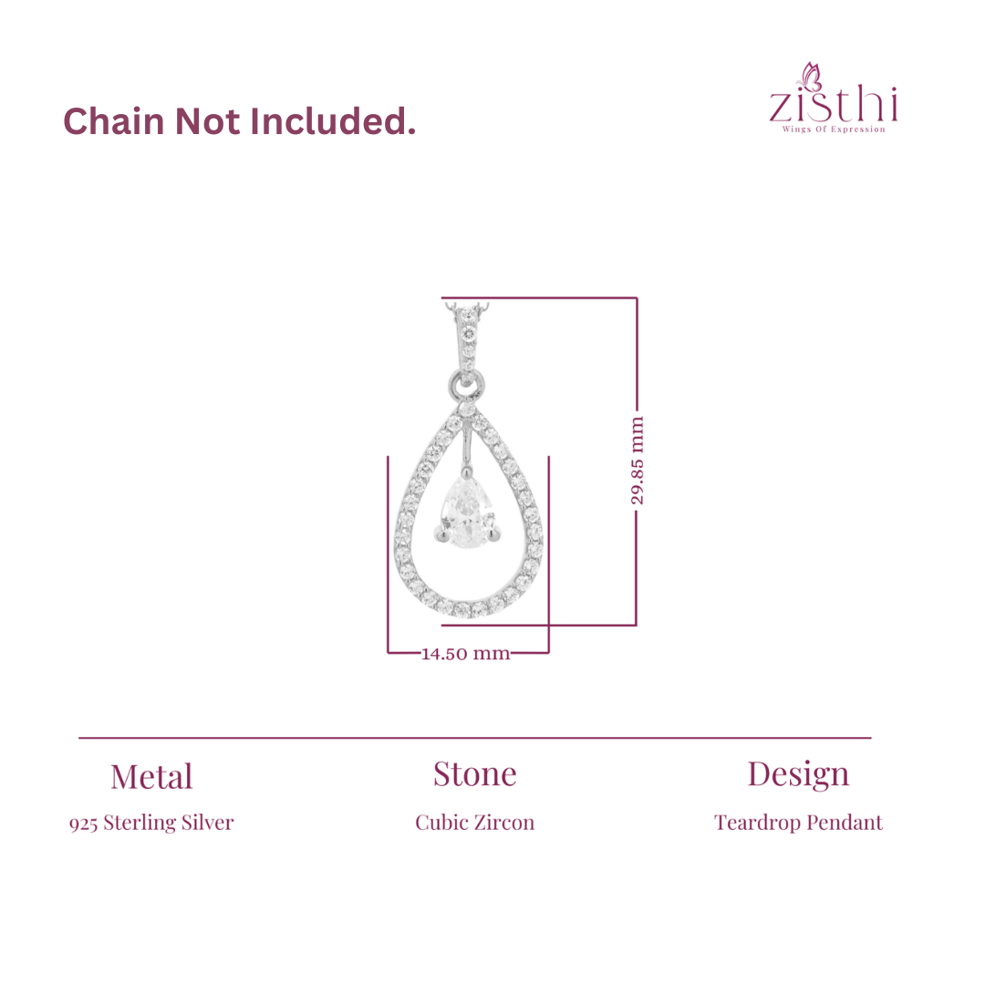 Teardrop Zircon Pendant