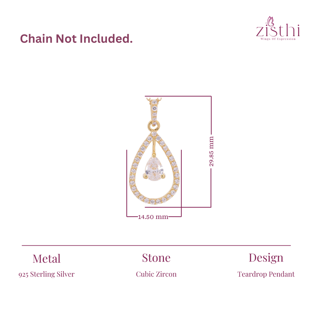Teardrop Zircon Pendant