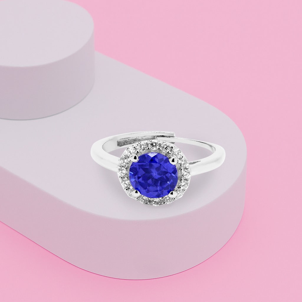 Adjustable Sparkle Halo Ring